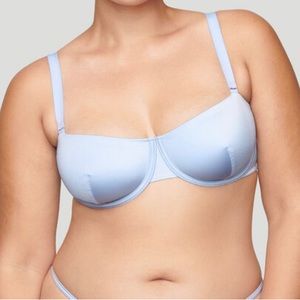 CUUP Satin Balconette Bra in Crystal Shine